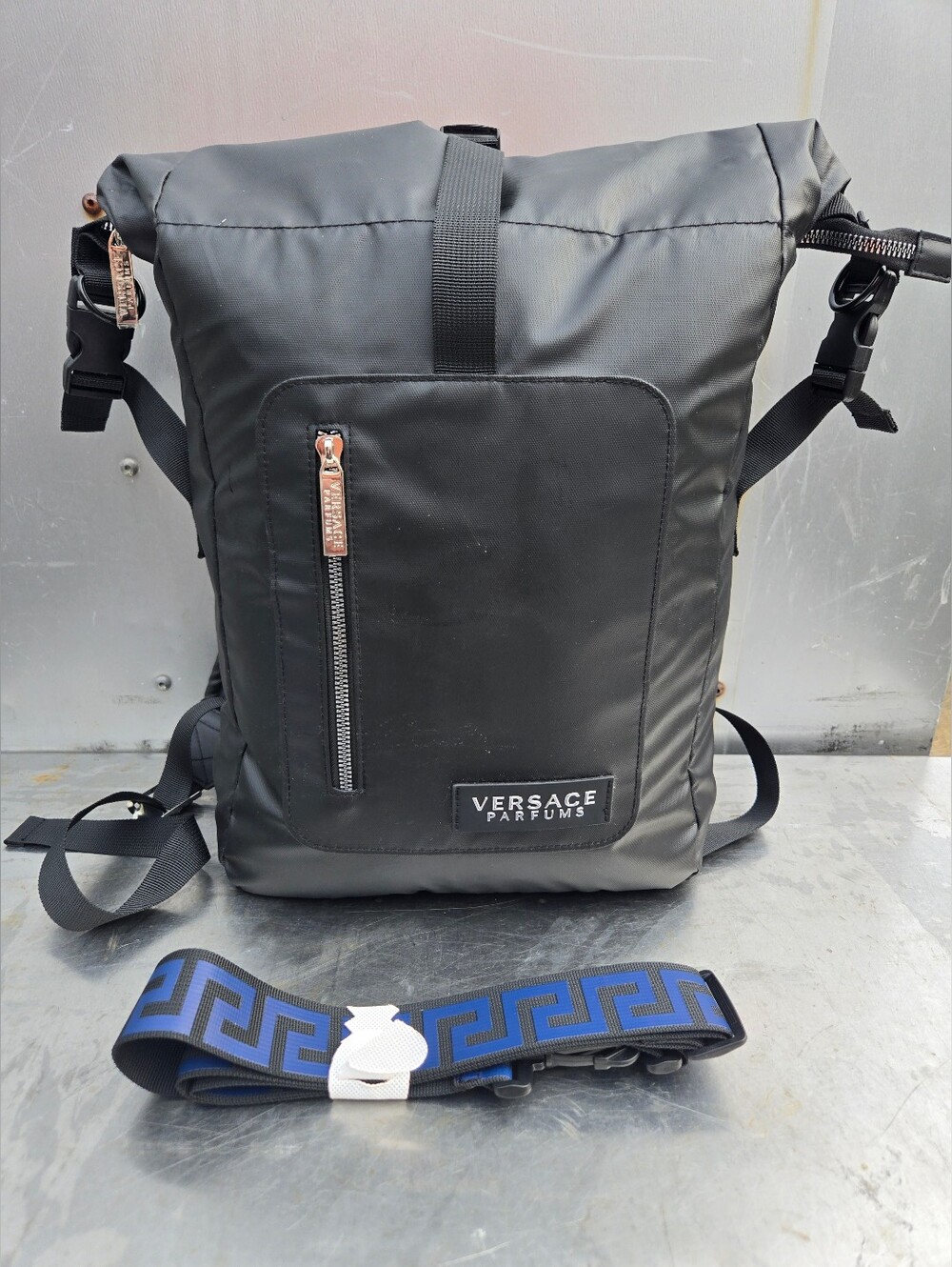 Versace Parfums Black Backpack